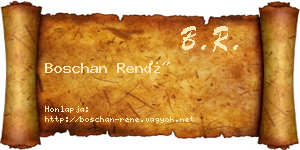 Boschan René névjegykártya